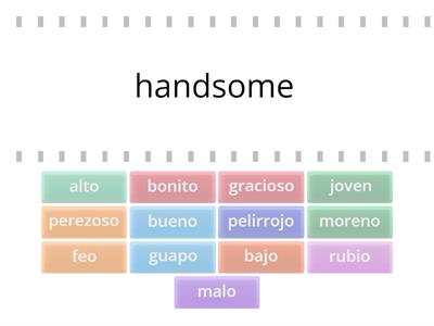 Práctica de los Adjectives