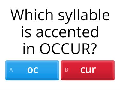 Accented syllables (Wilson 10.4)