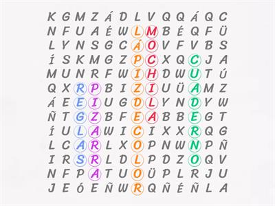 Sopa de letras 3ro de primaria 