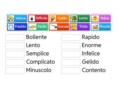 Associa il sinonimo corretto
