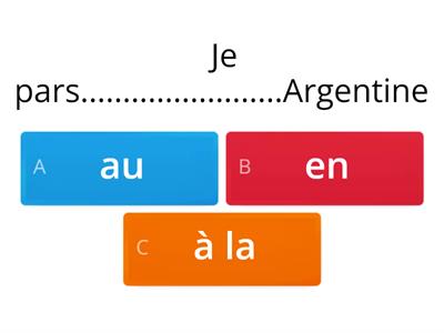 Prépositions Villes Pays