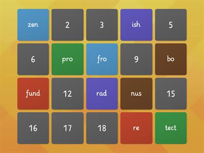 VCV Division Memory- Match first and Second Syllables