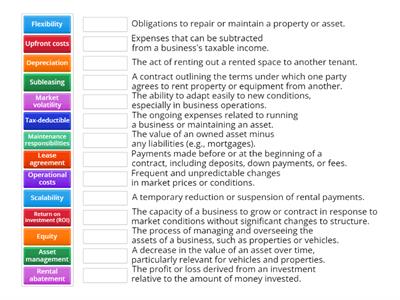 Speaking Busines English C1 Renting vocabulary