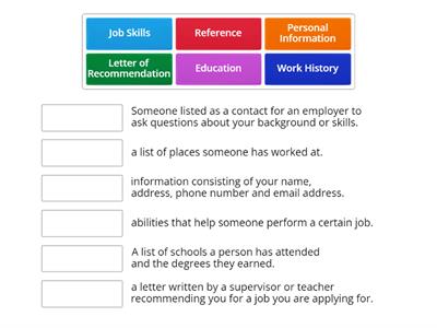 Resume Vocab