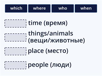 Who/Which/When/Where