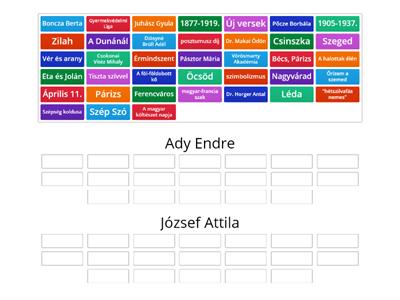 8. t Irodalom Ismétlés Ady Endre-József Attila