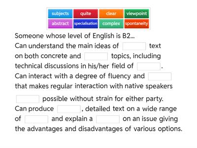 B2 First - Descriptors
