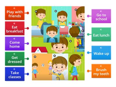 Labelled diagram: Daily Routine - English Singsing - 342