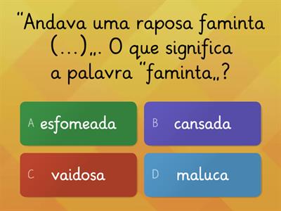 Compreensão do texto «A raposa, o galo e o Solidó» (3º ano)