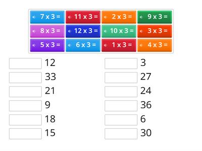 3x table match - harder