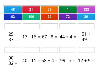 Addition and Subtraction Matching Game