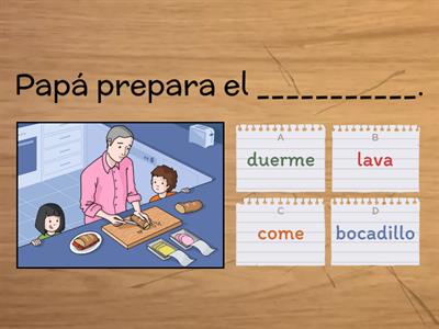 Ordena las letras para completar la oración