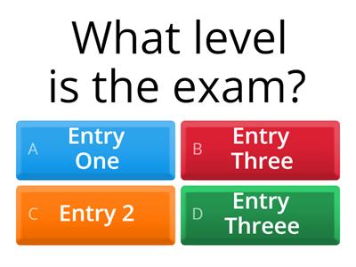 Quiz about ESOL Entry 3 Reading Exam