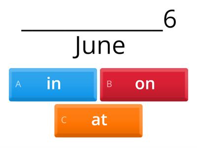 Prepositions IN / ON / AT   (Time)