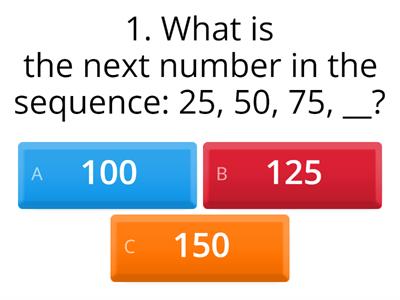 Skip counting in 25s