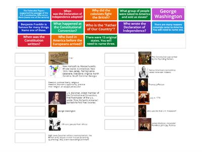 U.S. Citizen Test #6  History (Colonial Period and Independence)