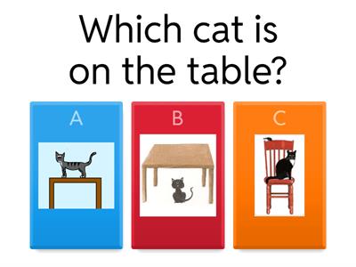 Prepositions in, on, under 