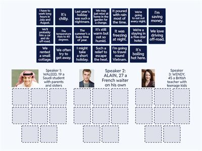 Listening: My holiday plans