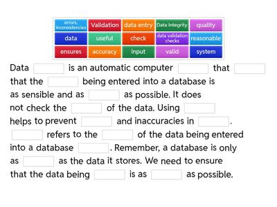 Data Validation and Data Integrity
