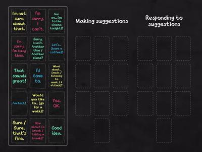 Making suggestions and responding