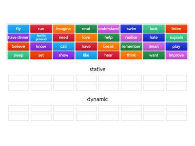 Stative and dynamic verbs