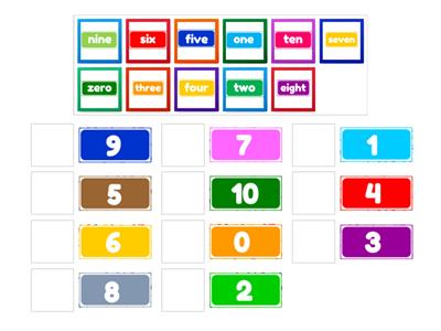 Numbers 0-10 Match up 2 #my_teaching_stuff