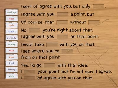 Agreeing/ disagreeing