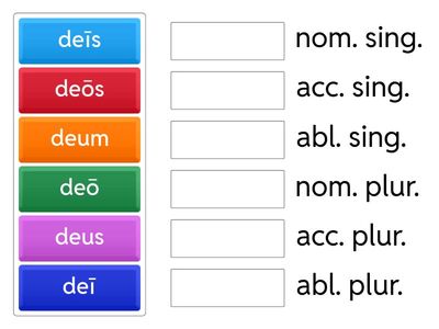 2nd Declension Noun Paradigm: "deus, deī (♂): god"