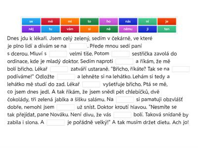 U lékaře - doplňte zájmena ve správném tvaru