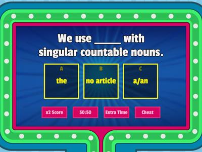 Articles: a/an, the, no article (U5LB)