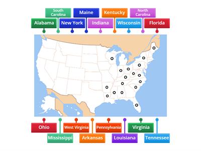 United States of Americas' states names 