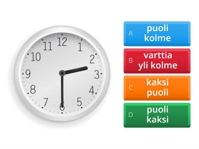 Kellonajat yli vaille puoli