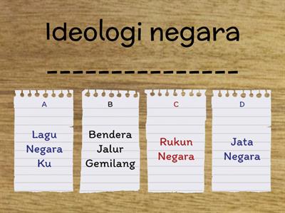 KUIZ KELAS PDPR SEJARAH 3 OGOS 2021 :  7.6 RUKUN NEGARA SEBAGAI TONGGAK KESEJAHTERAAN NEGARA