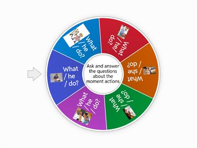Present continuous - school actions