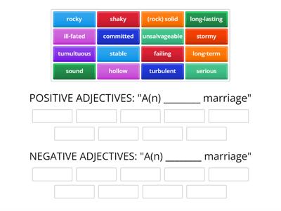 Adjectives to describe marriages