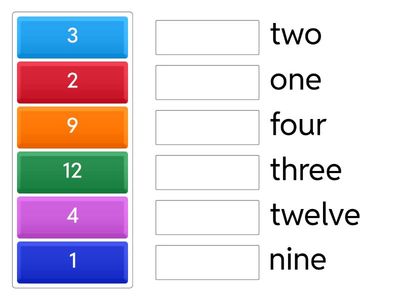 Number match 1-12