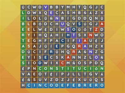 SOPA DE LETRAS DE LA CONSTITUCIÓN MEXICANA