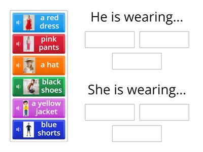 He / She is wearing... (sorting) 