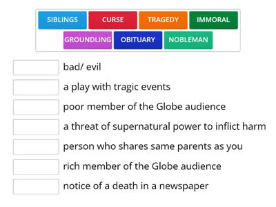 Shakespeare terminology