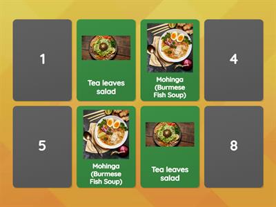 Matching food (Burmese)