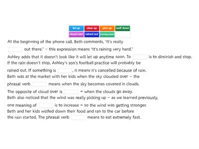 PH16a Phrasal Verbs about the weather Meanings espresso