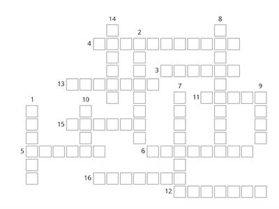 Crossword about romantic age 