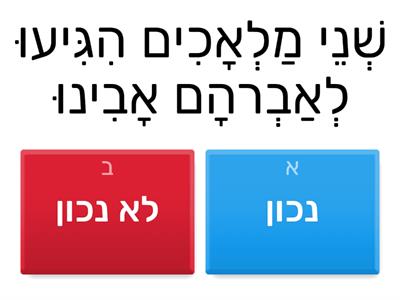 חידון נכון לא נכון פרשת וירא