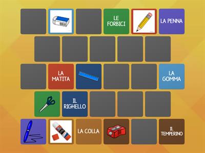 MEMORY DEGLI OGGETTI DELLA SCUOLA