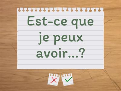 Est-ce que je peux - classroom commands