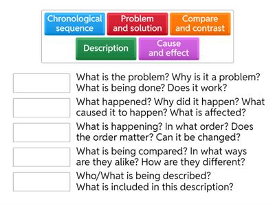 Questions with text structure