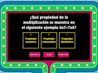 Propiedades de la multiplicación