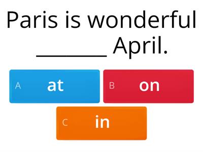 Prepositions of time and place