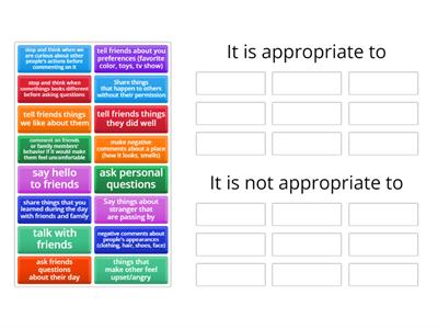 Thinking VS Saying -Appropriate things to comment about