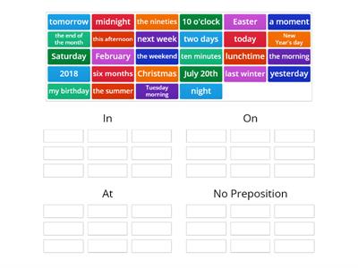 Preposition of Time